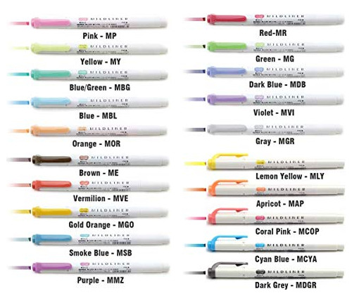 Juego De Rotuladores Mildliner, Set De 20 Colores Paste...