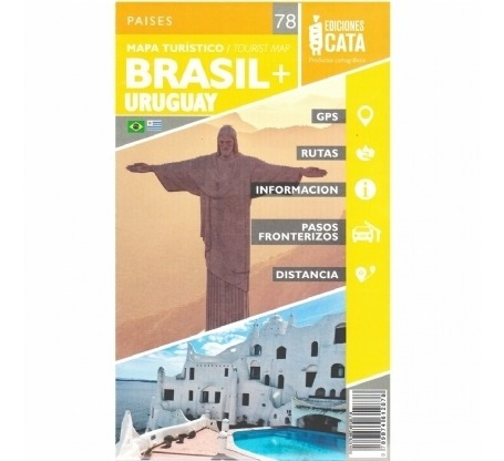 Imagem 1 de 1 de Mapa Rodoviário E Turístico Impresso Uruguai + Brasil (sul)