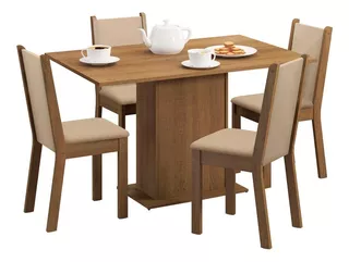 Juego Comedor Madesa Talita Mesa Tapa De Madera Con 4 Sillas