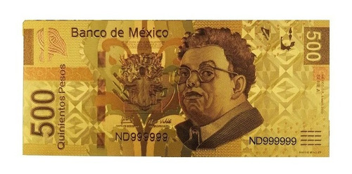 Souvenir Billete 24k Diego Rivera Frida Kahlo 500pesos