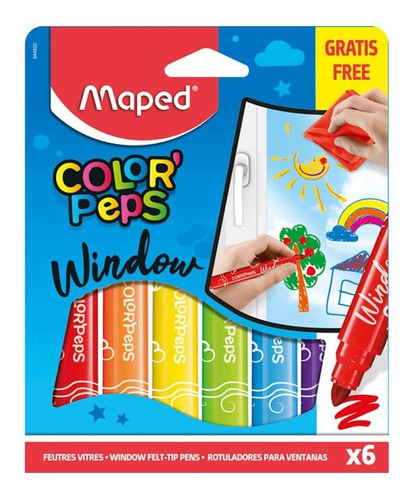 Marcadores Maped Window X6 Borrable En Vidrios Y Ventanas