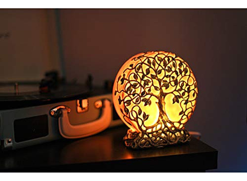 Lámpara De Mesa Pequeña Enchufable Sunset Orange Tree Of Lif