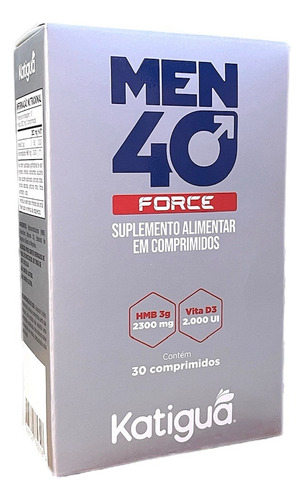 Men 40 Force Hmb E Vitamina D3 30 Comprimidos - Katigua Sabor Sem Sabor