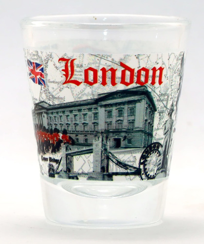 Londr Inglaterra Landmarks Icono Diseño Sello Shot Glass