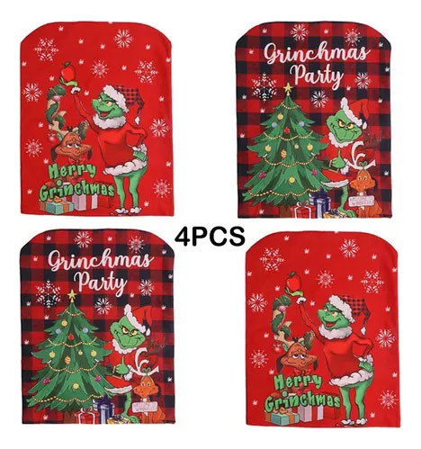 2024 Funda Para Silla De Comedor Navideña Ornamento 4pcs