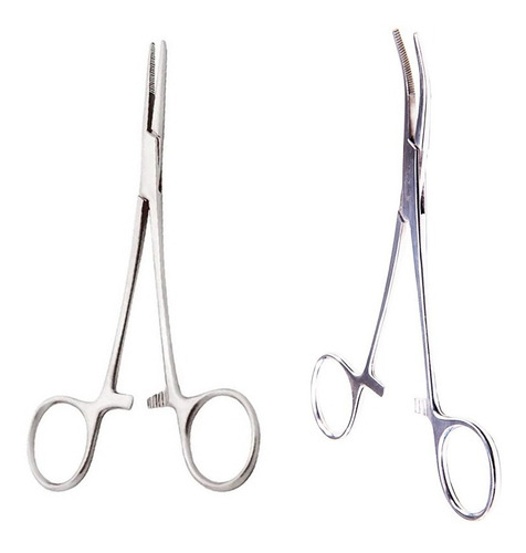 Pinca Kelly 14 Cm Curva Ou Reta ( Serrilha ) Aço Inoxidável Tipo De Alicate 14cm Reta