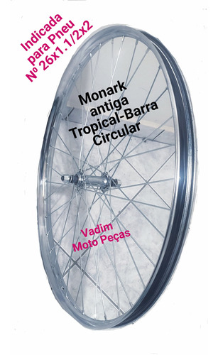 Roda Dianteira Raiada De Bicicleta Monark Antiga