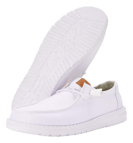 Hey Dude Wendy Stretch Canvas Blanco Mujer