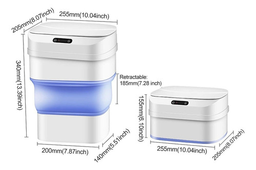 Bote De Basura Inteligente Plegable, Cubo Basura Con Sensor