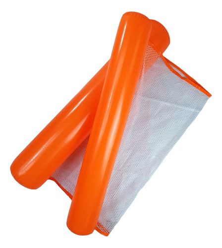 Hamaca Inflable Con Red Para Piscina, Cama Flotante De 102 Color Naranja