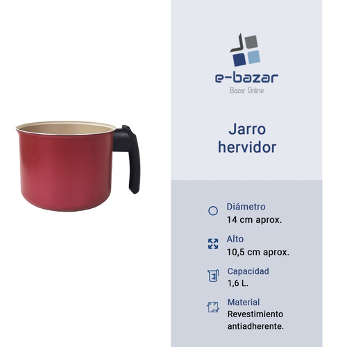 Jarro Hervidor Aluminio Panelux Magnific 14 Cm Cereza