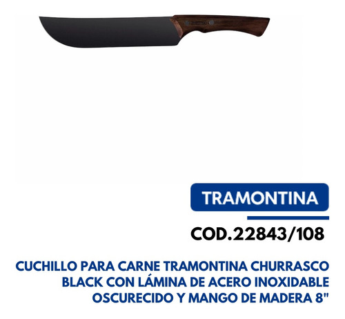 22843108 Tramontina Fsc  Cuchillo Para Carne 8 Churras