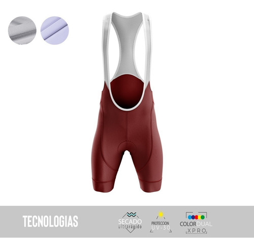 Badana Semi Fondo Mujer Bib Short Ciclismo Cullote Vinotinto