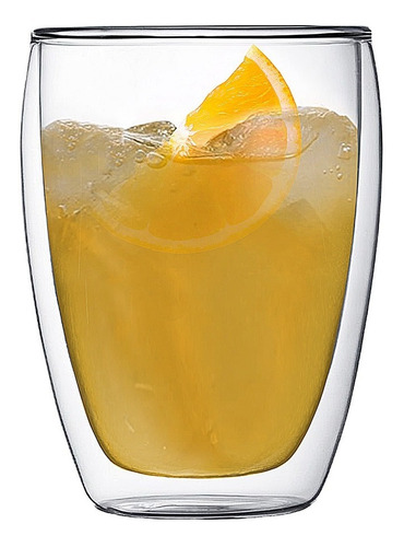 Imagen 3 de 10 de Vaso Doble Vidrio Transparente 350 Cc Cafe Agua Vino.