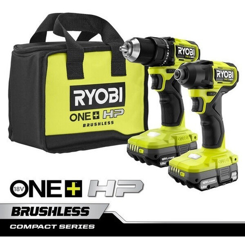 Kit Taladro Y Atornillador Impacto Ryobi.brushless 18v Combo