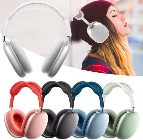 Fone De Ouvido Bluetooth Over-ear Recarregável Sem Fio P9 Air Max AltusPro Com Microfone Regulável Para Academia Esportes Corrida Lazer Cor Preto