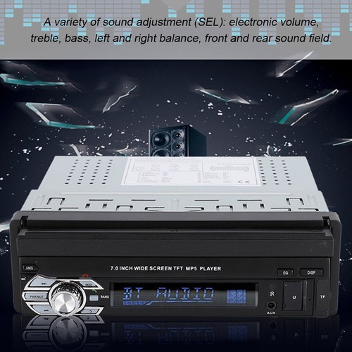 Audio Telescópico De Un Solo Din, 7 Pulgadas Mp5 Universal E
