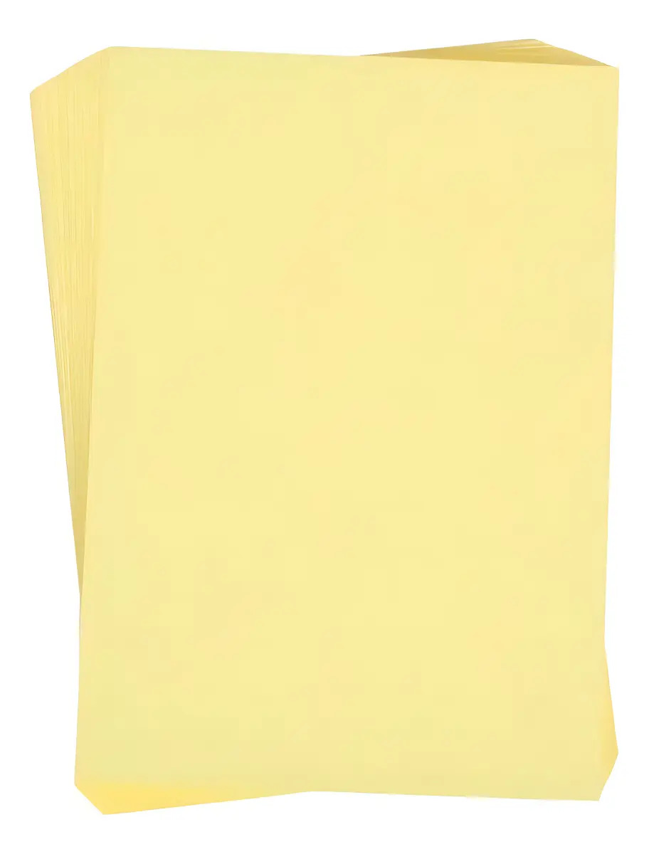 100 Folhas Papel Tipo Color Plus Colorido Na Massa 180g A4 Cor Amarelo Claro