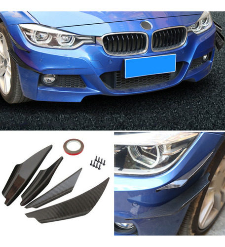 4 Alerones Divisores De Carrocería For Parachoques De Coche
