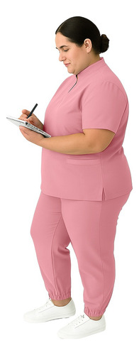 Pijama Quirurgica Antifluidos Dama Tallas Plus 5xl Rosa Lisa 5xg