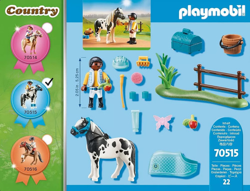 Playmobil Country 70515 Pony 22 Pcs Caballo Muñeco Cofre