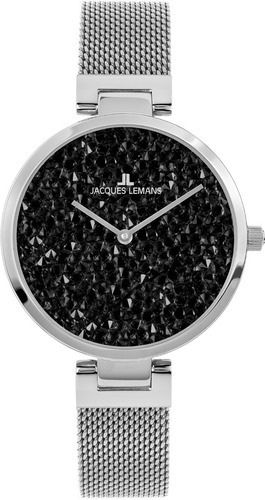 Reloj Jacques Lemans 1-2035.1g Color De La Correa Plateado Color Del Bisel Plateado Color Del Fondo Negro