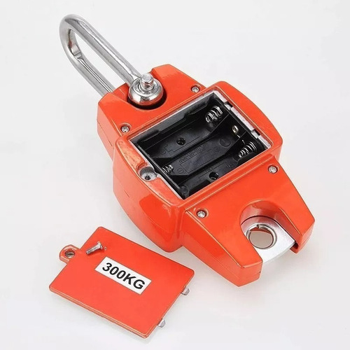 Escala Colgante Digital Portátil Gancho 300 Kg Kilo Libra Color Naranja