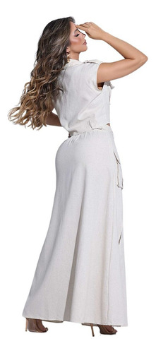 Conjunto Cropped E Saia Longa Pit Bull Jeans Ref: 87219