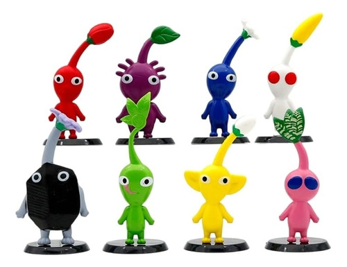 Figuras Miniatura Animadas De Accion Pikmin Pvc 8 Pcs