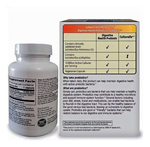 Suplemento Berkley Jensen Daily Care Digestive Probióticos 8
