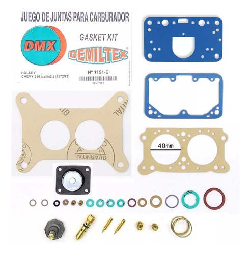 Chevy Serie 2 - Kit Holley 2 Bocas 40 40 Juntas Azules Usa