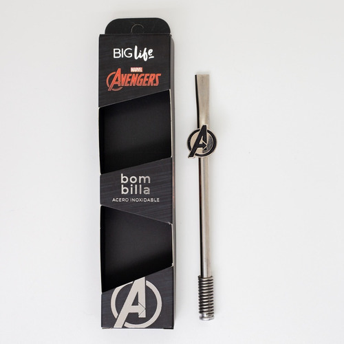Bombilla Acero Inoxidable Con Dije Avengers Los Vendadores