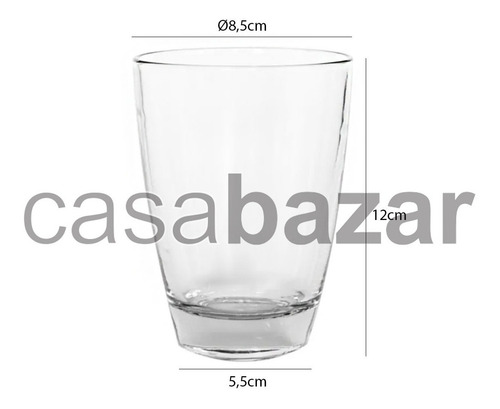 Imagen 3 de 6 de Vaso Pampa Durax De Vidrio 400ml Agua Jugo X 24 Unid Oferta