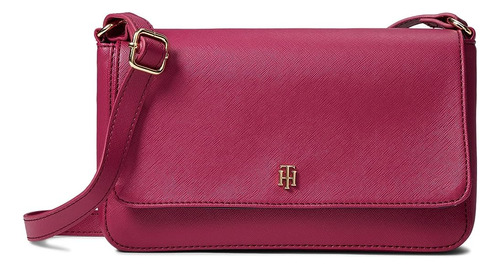 Tommy Hilfiger Beth Ii Flap Crossbody Saffiano Pvc Vino Ital