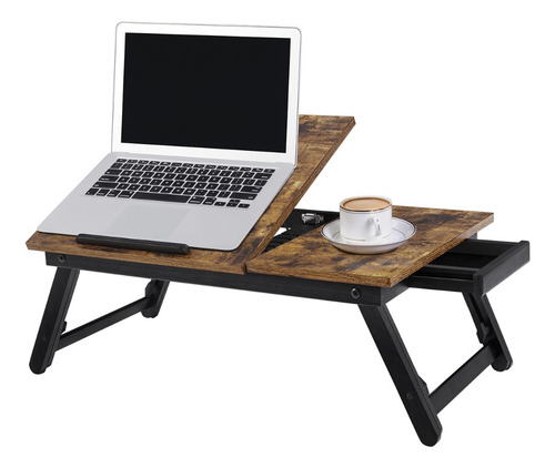 Escritorio Portátil Songmics Para Cama O Sofá Con Ajustable Color Marron rustico