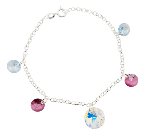 Pulsera Plata Con Cristales De Swarovksi® Aurora Boreal