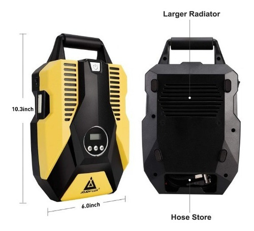 Inflador Portátil Digital Neumáticos Con Luz Led 12 V Cc