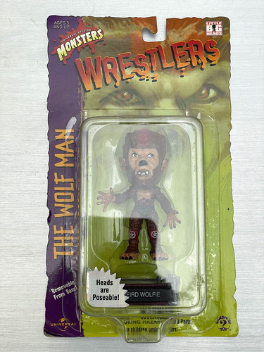 Wrestlers, The Wolf Man, Figura Little Big Heads, Monsters (Usado)