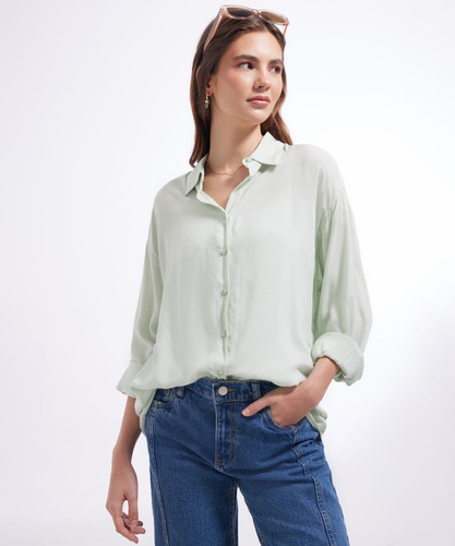 Blusa Mujer Seven M/l Verde Viscosa 28123737-61185