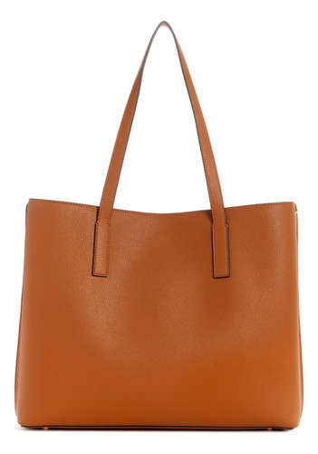 Bolso Guess Meridian Girlfriend Tote Coñac Con Bolsillos