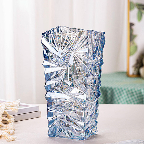 Florero De Cristal De 25cm Para Decoración De Mesa, Azul