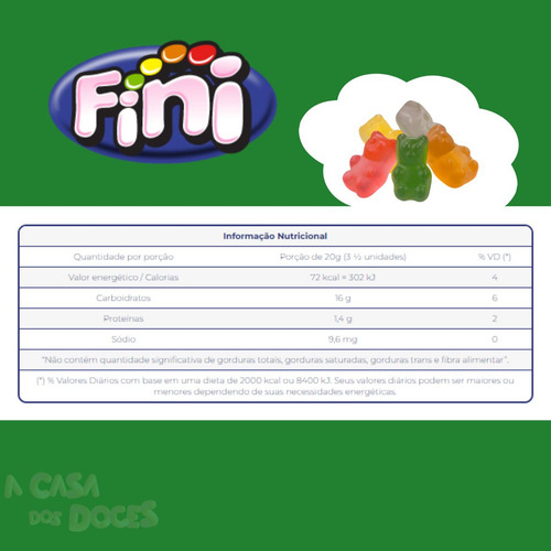 Gelatinas Fini Ursinhos Doces 500g Kit 3 Pacotes