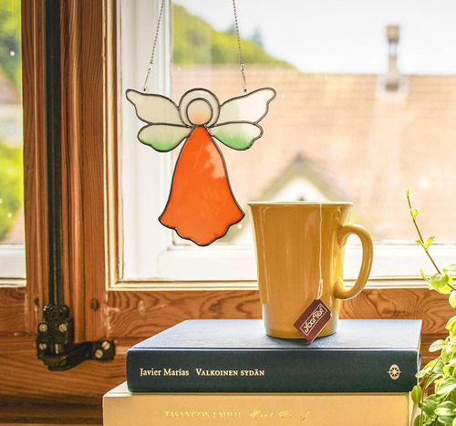 Atrapa Sol D Acrílico Diseño De Ángel Para Colgar En Ventana