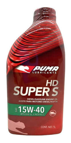 Aceite Mineral 15w40 1 Litro Puma Energy Nafta Diesel