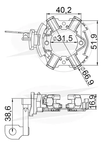 PORTA ESCOVA DO MOTOR DE PARTIDA 12V DB / LT UNIFAP - UF-1.256/4