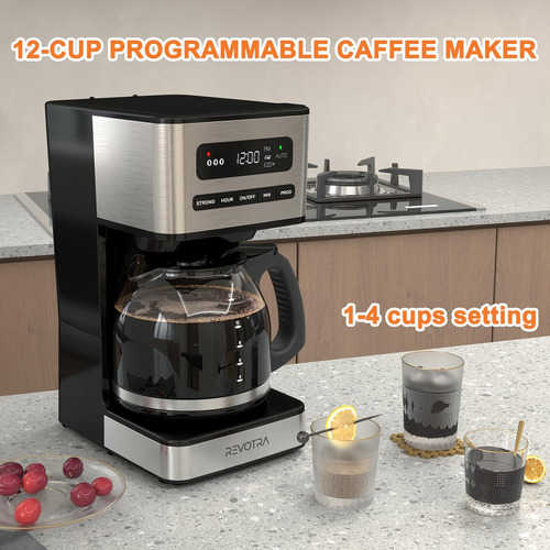 Cafetera Programable De 12 Copa Revotra, Máquina De Café De
