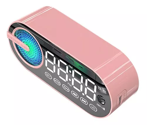 Despertador Digital Inteligente Ai Con Luces Led Multicolore Color Rosa