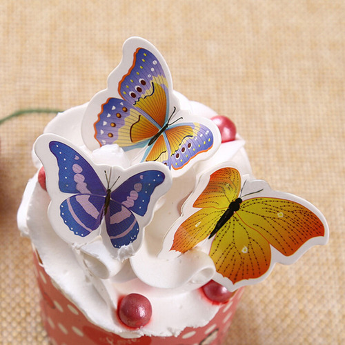 50 Cupcakes De Papel Con Forma De Oblea De Arroz Con Maripos