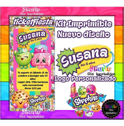 Kit Imprimible Shopkins Candy Bar