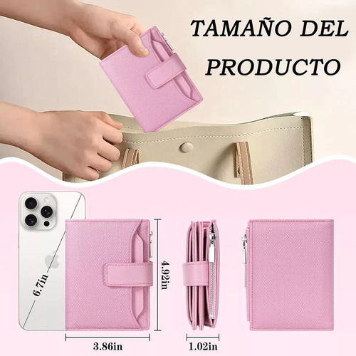 Cartera Billetera De Gran Capacidad Para Mujer Regalo Mujer Rosa Tela De Puntos